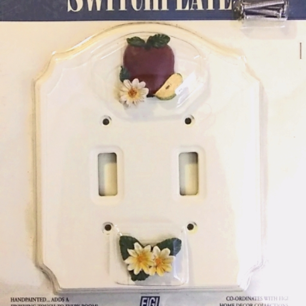 Light Switchplate Double Apple Daisy
